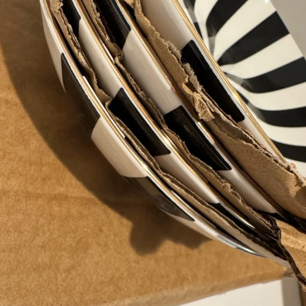 Christian Siriano Black and White Striped Bowls